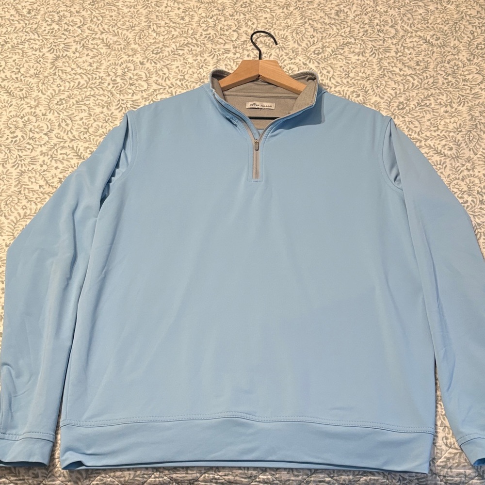 Peter Millar Sky Blue Zip-Up Sweater